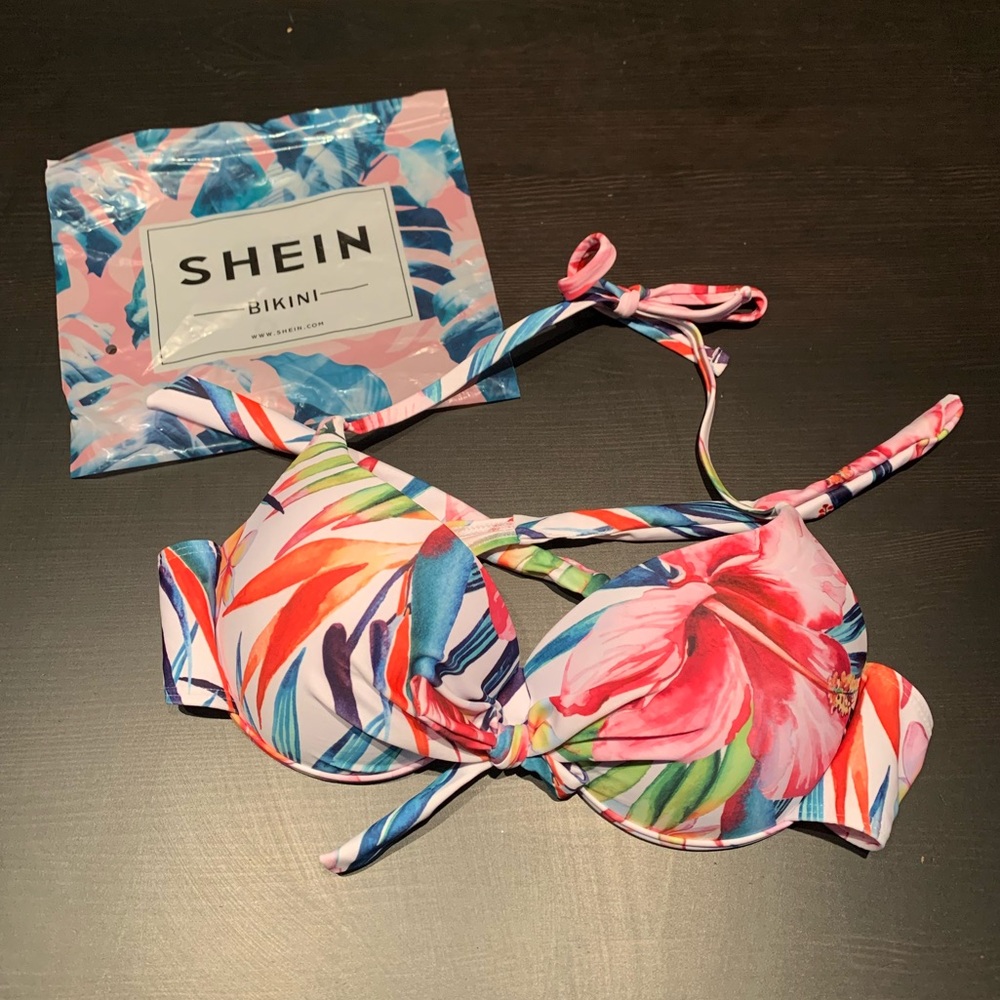 NWT Shein Colorful Halter Bikini Top